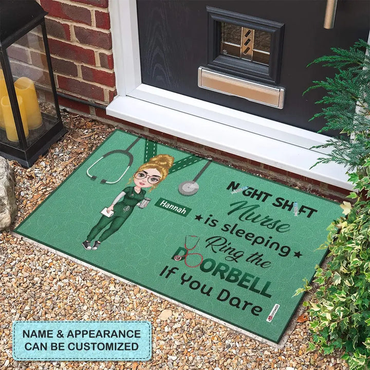 Personalized Doormat - Nurse's Day, Birthday Gift For Nurse - Night Shift Nurse ARND018