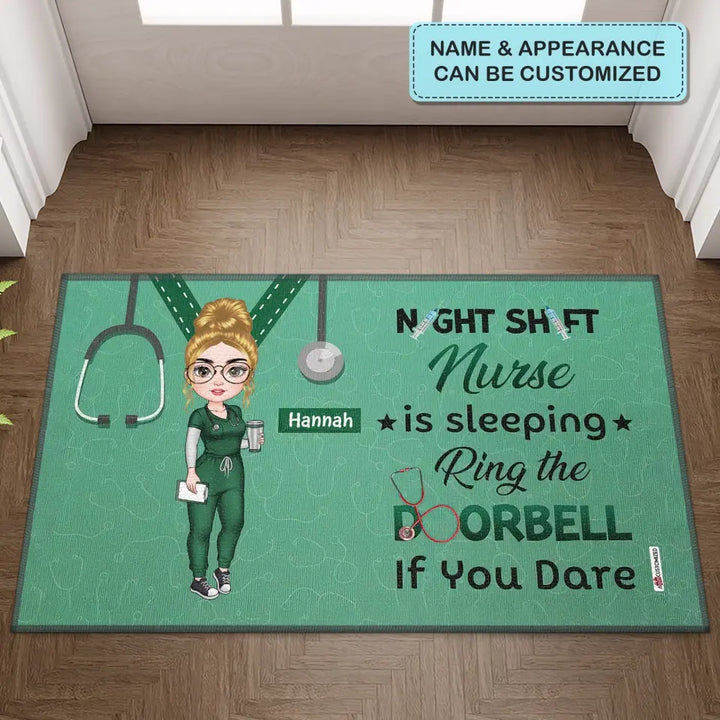 Personalized Doormat - Nurse's Day, Birthday Gift For Nurse - Night Shift Nurse ARND018