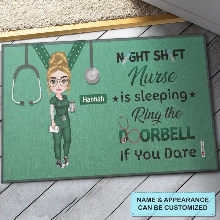 Personalized Doormat - Nurse's Day, Birthday Gift For Nurse - Night Shift Nurse ARND018