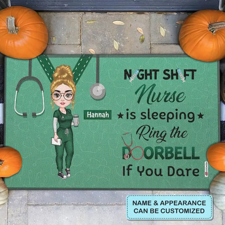 Personalized Doormat - Nurse's Day, Birthday Gift For Nurse - Night Shift Nurse ARND018