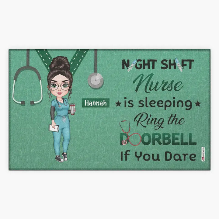 Personalized Doormat - Nurse's Day, Birthday Gift For Nurse - Night Shift Nurse ARND018