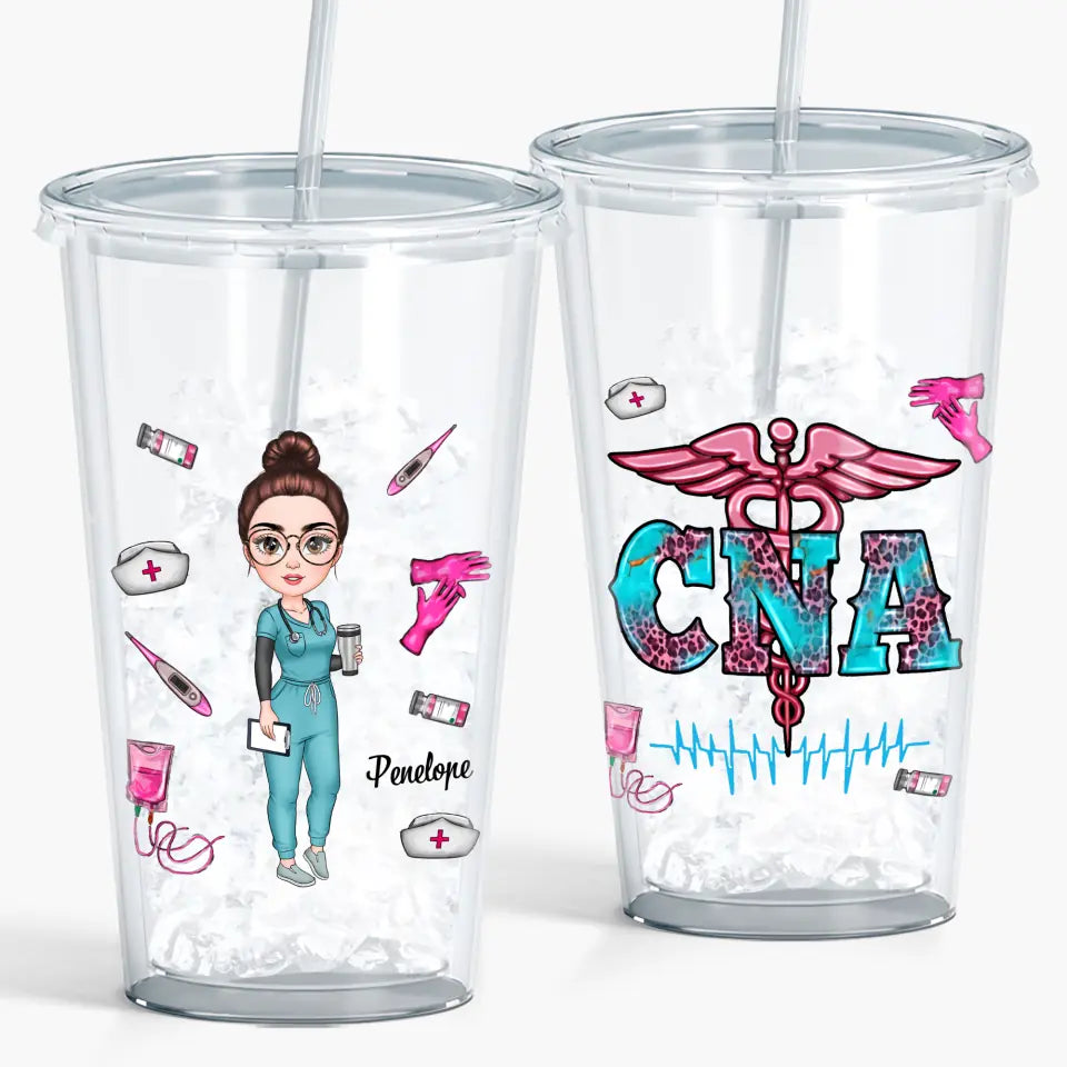 Personalized Acrylic Tumbler - Nurse's Day, Birthday Gift For Nurse, CNA, CMA - Heartbeat Of Long Term Care ARND0014