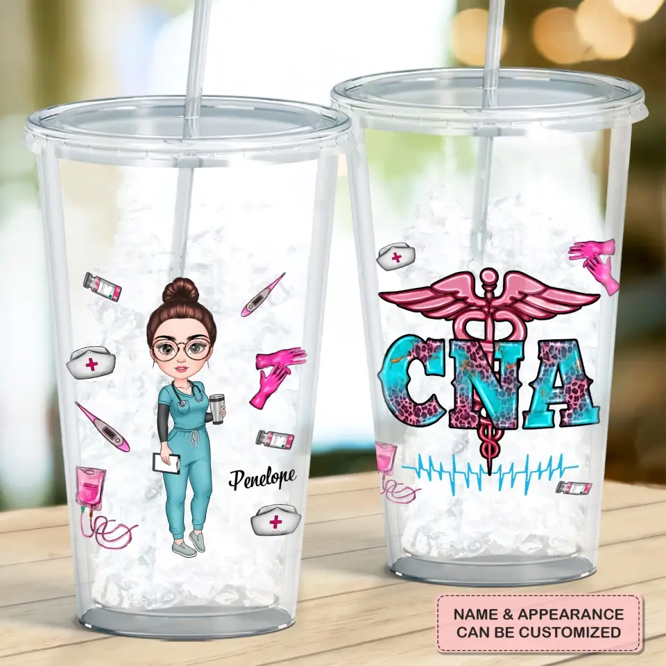 Personalized Acrylic Tumbler - Nurse's Day, Birthday Gift For Nurse, CNA, CMA - Heartbeat Of Long Term Care ARND0014