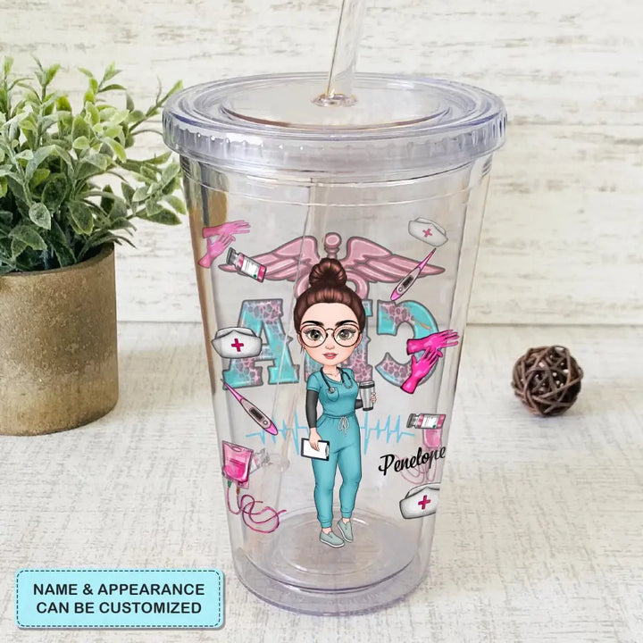 Personalized Acrylic Tumbler - Nurse's Day, Birthday Gift For Nurse, CNA, CMA - Heartbeat Of Long Term Care ARND0014