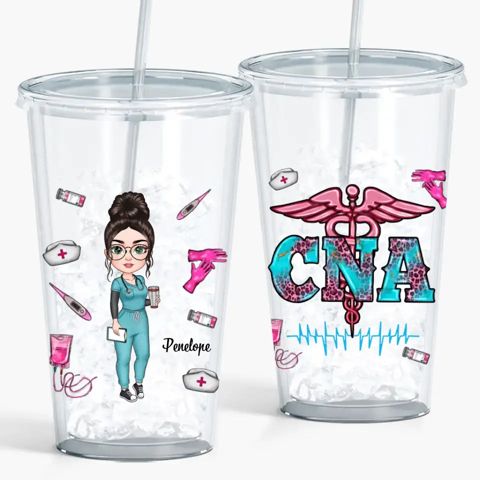 Personalized Acrylic Tumbler - Nurse's Day, Birthday Gift For Nurse, CNA, CMA - Heartbeat Of Long Term Care ARND0014