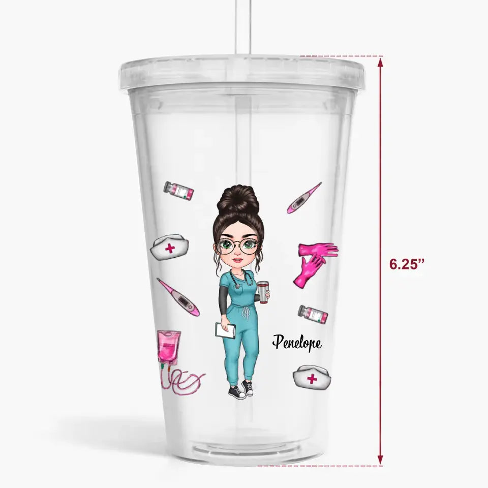 Personalized Acrylic Tumbler - Nurse's Day, Birthday Gift For Nurse, CNA, CMA - Heartbeat Of Long Term Care ARND0014