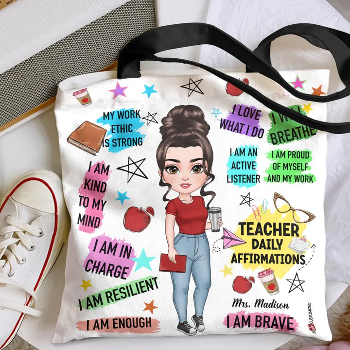 Personalized Tote Bag - Teacher's Day, Birthday Gift For Teacher - I Love What I Do ARND005