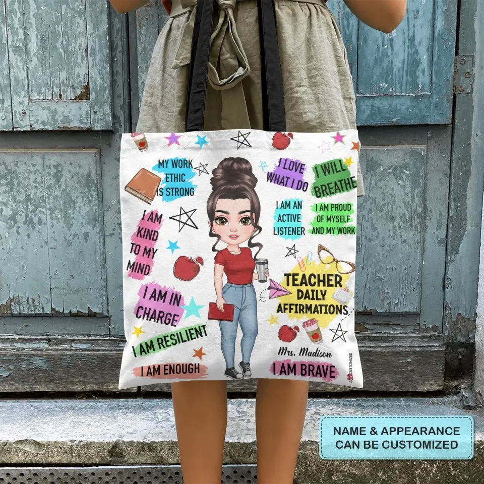 Personalized Tote Bag - Teacher's Day, Birthday Gift For Teacher - I Love What I Do ARND005