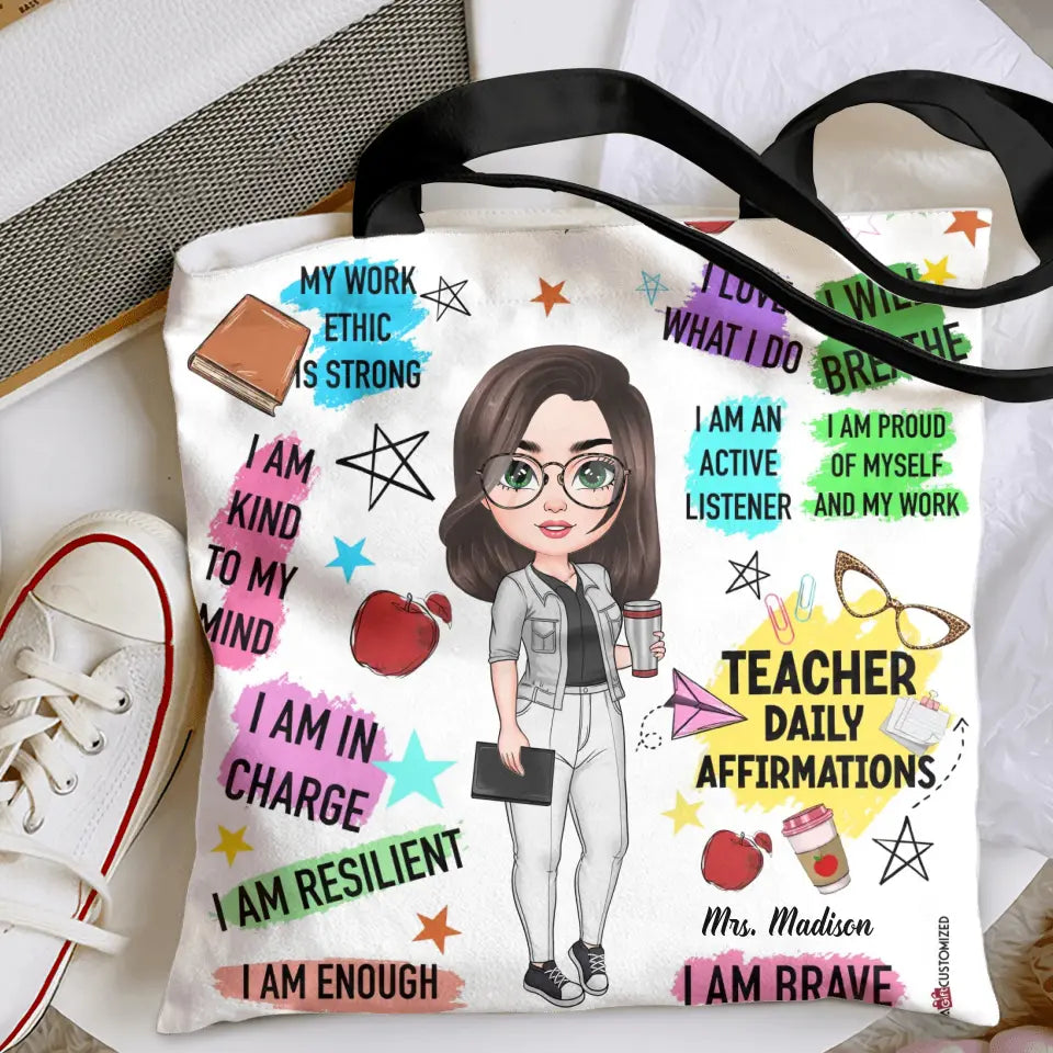 Personalized Tote Bag - Teacher's Day, Birthday Gift For Teacher - I Love What I Do ARND005
