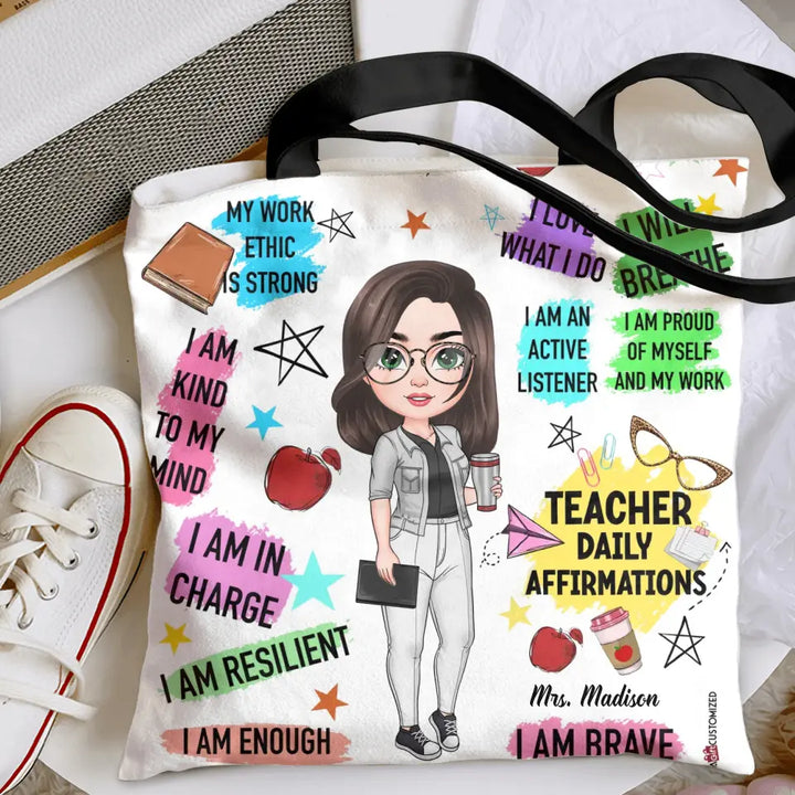 Personalized Tote Bag - Teacher's Day, Birthday Gift For Teacher - I Love What I Do ARND005
