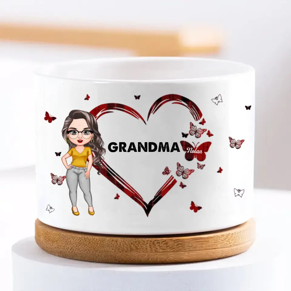 Personalized Plant Pot - Mother's Day, Birthday Gift For Grandma, Mom - Grandma Butterfly ARND0014