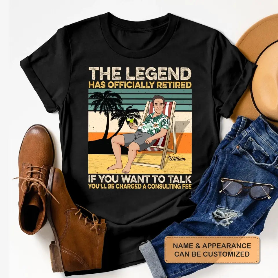 Personalized T-shirt - Father's Day, Birthday Gift For Dad, Grandpa - The Legend Has Officially Retired ARND018