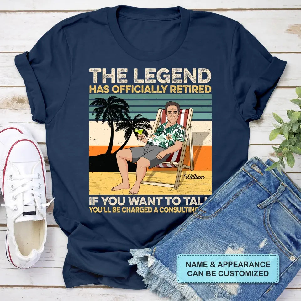 Personalized T-shirt - Father's Day, Birthday Gift For Dad, Grandpa - The Legend Has Officially Retired ARND018
