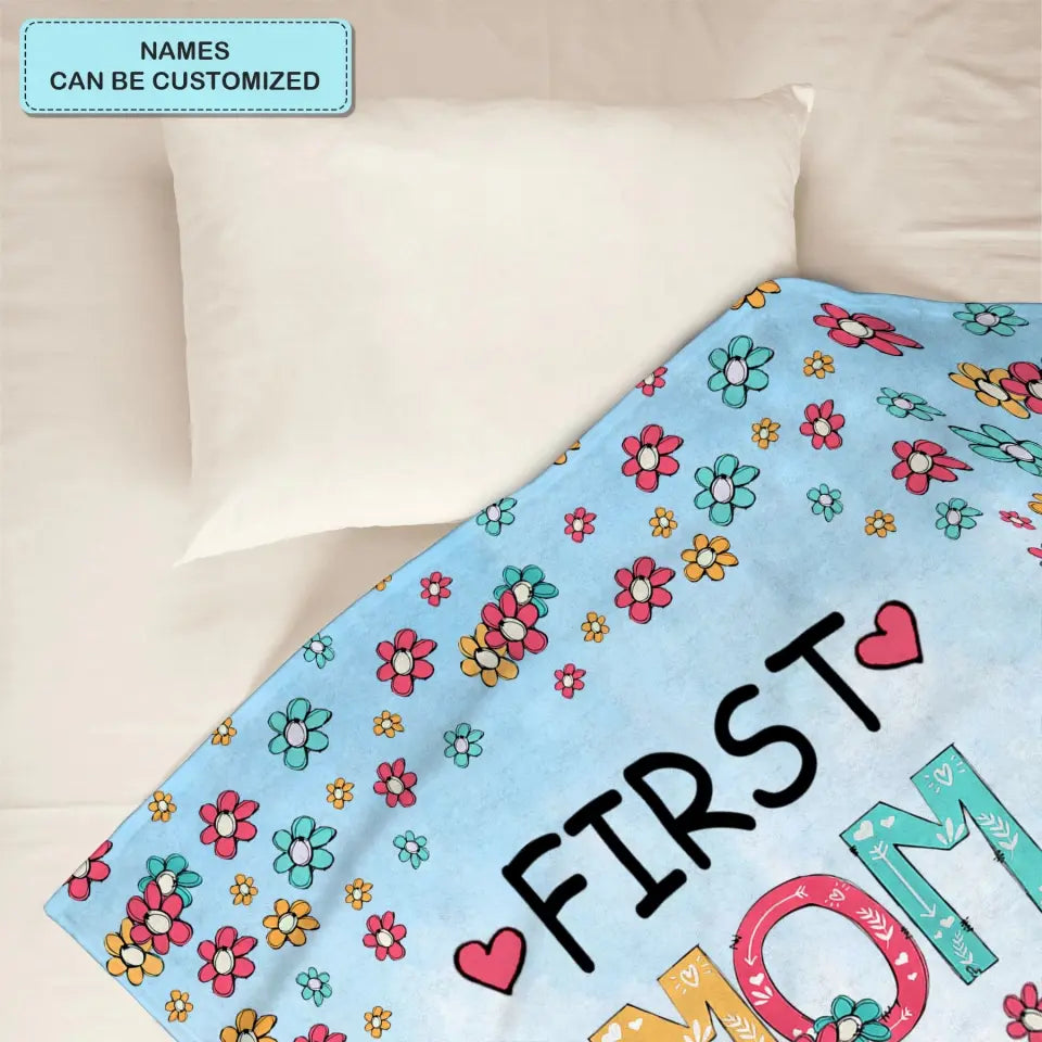 First Mom Now Grandma - Personalized Blanket -Gift For Grandma