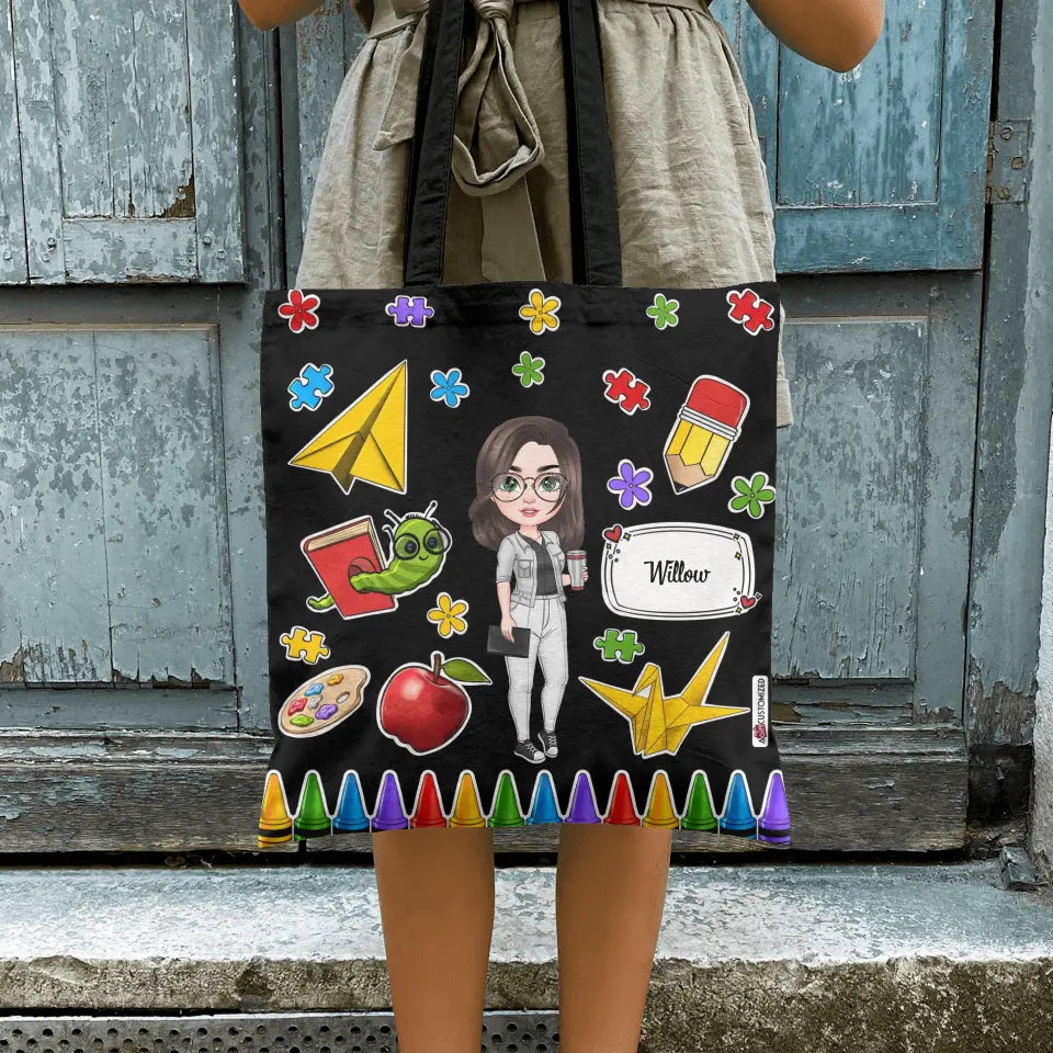 Personalized Tote Bag - Teacher's Day, Birthday Gift For Teacher - A Great Teacher ARND005