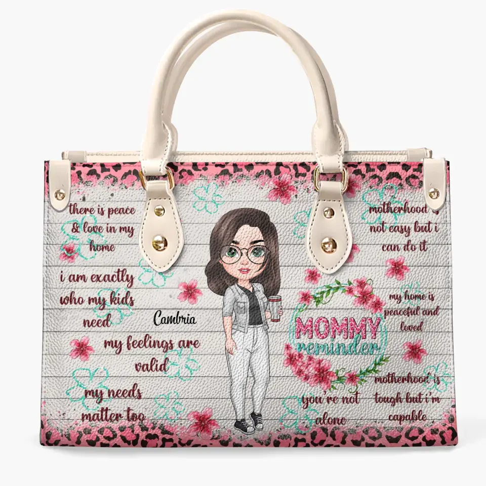 Personalized Leather Bag - Birthday, Mother's Day Gift For Mom, Grandma - Mommy Reminder ARND005