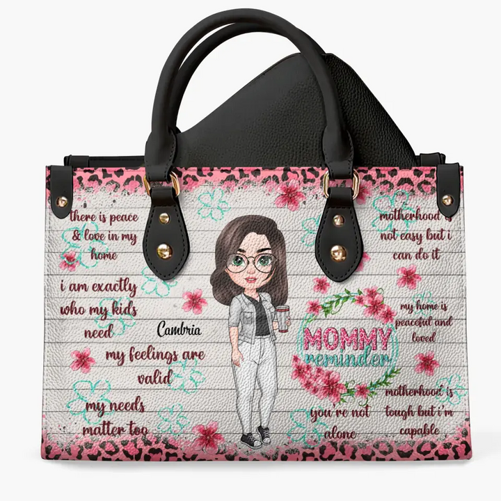 Personalized Leather Bag - Birthday, Mother's Day Gift For Mom, Grandma - Mommy Reminder ARND005