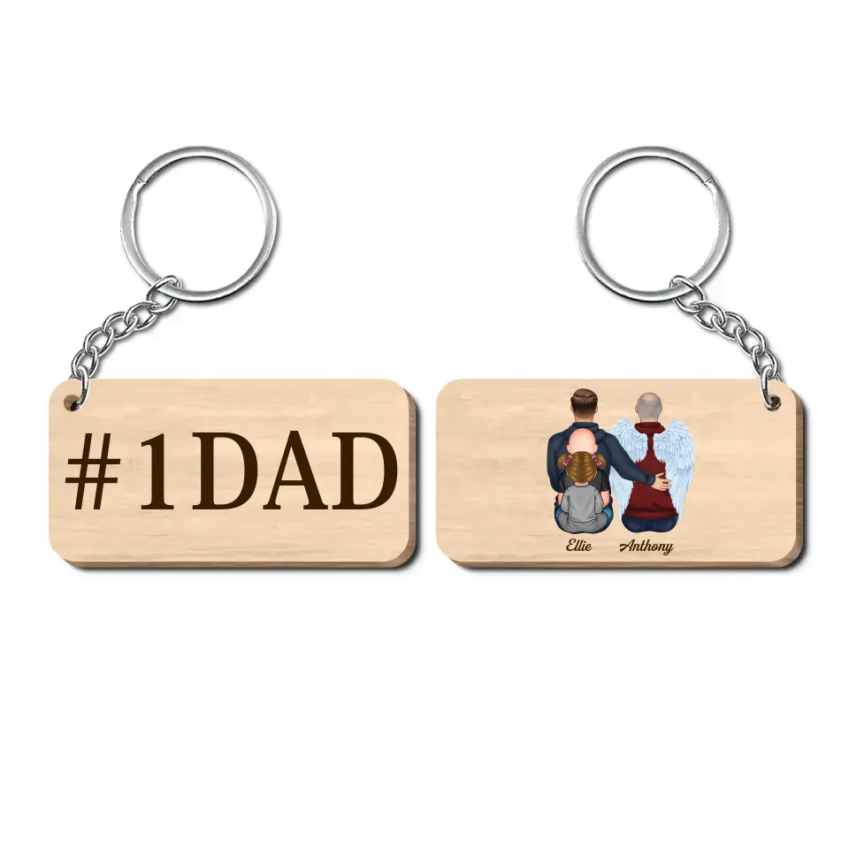 Personalized Wooden Keychain - Father's Day, Birthday Gift For Dad, Grandpa - Best Dad Ever ARND0014