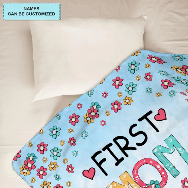First Mom Now Grandma - Personalized Blanket -Gift For Grandma