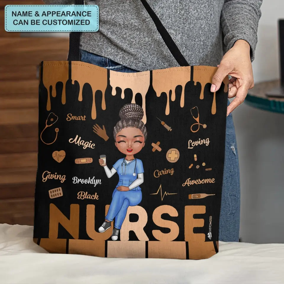 Personalized Tote Bag - Nurse's Day, Birthday Gift For Nurse - Love Nurse Life ARND018