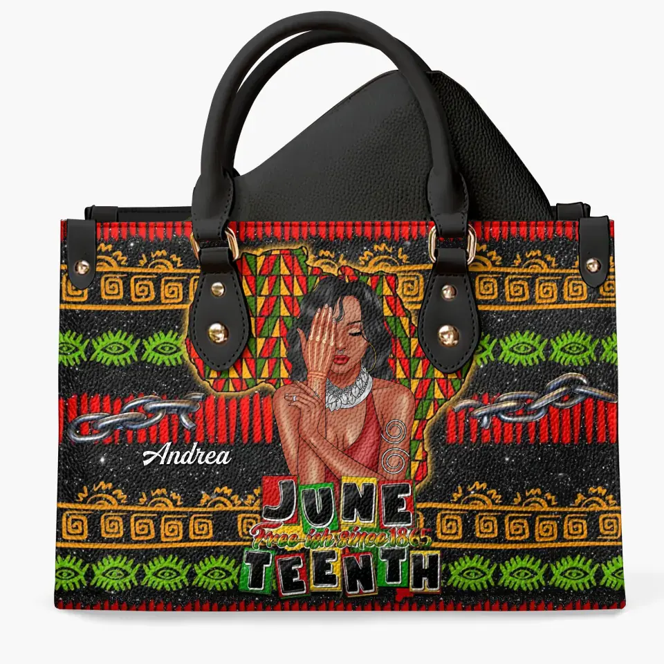 Personalized Leather Bag - Gift For Black Woman - Free-ish Since 1865 Juneteenth ARND0014