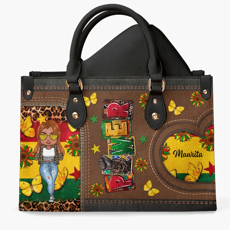 Personalized Leather Bag - Juneteenth, Birthday Gift For Black Woman - Power ARND005