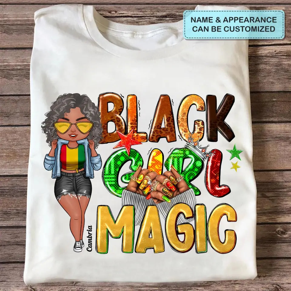 Personalized T-shirt - Gift For Black Woman - Black Girl Magic Juneteenth ARND0014