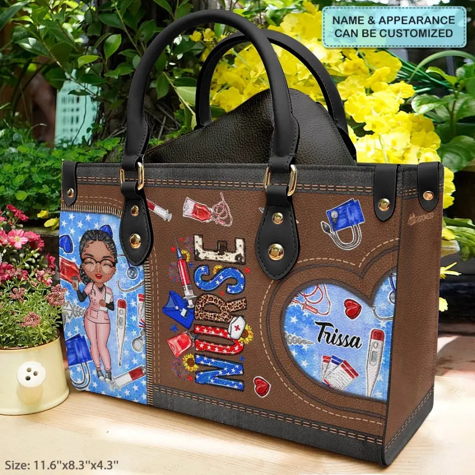 Personalized Leather Bag - Independence Day, Nurse's Day For Nurse - Nurse Life 4th Of July Pattern ARND018