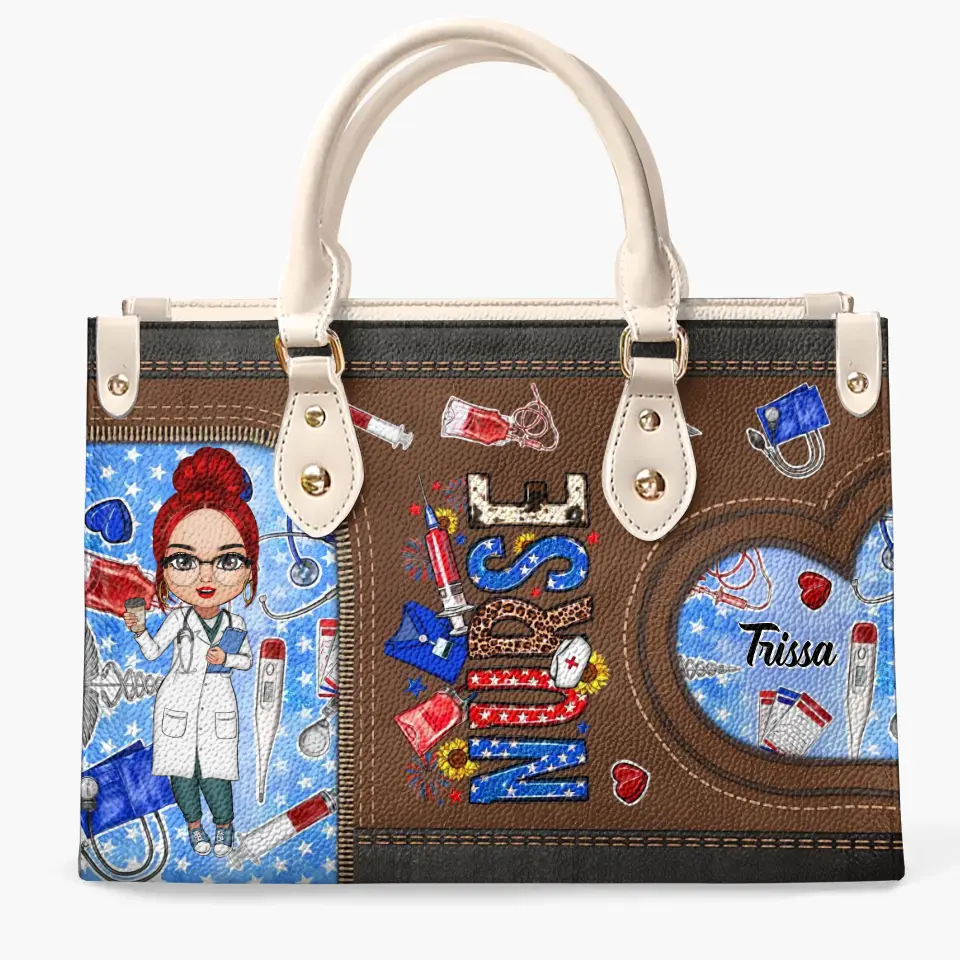 Personalized Leather Bag - Independence Day, Nurse's Day For Nurse - Nurse Life 4th Of July Pattern ARND018