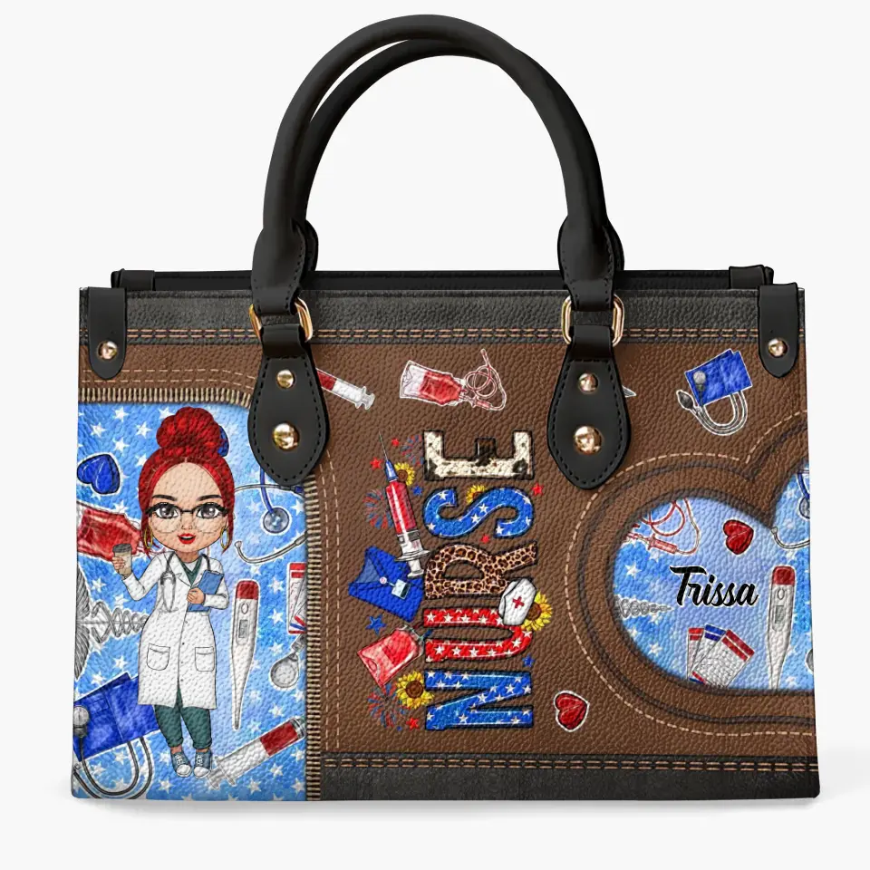 Personalized Leather Bag - Independence Day, Nurse's Day For Nurse - Nurse Life 4th Of July Pattern ARND018