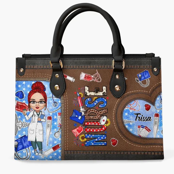 Personalized Leather Bag - Independence Day, Nurse's Day For Nurse - Nurse Life 4th Of July Pattern ARND018