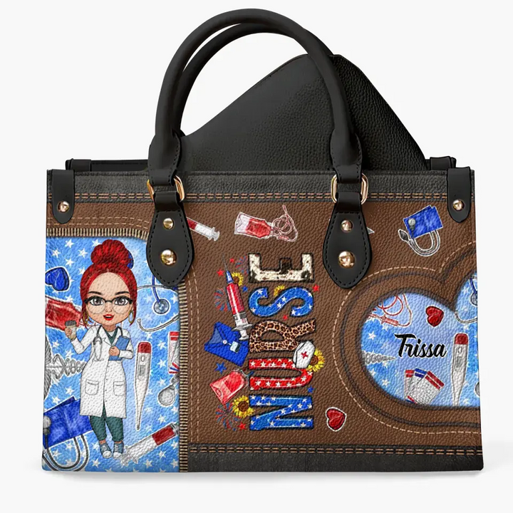 Personalized Leather Bag - Independence Day, Nurse's Day For Nurse - Nurse Life 4th Of July Pattern ARND018