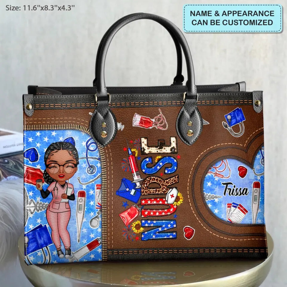 Personalized Leather Bag - Independence Day, Nurse's Day For Nurse - Nurse Life 4th Of July Pattern ARND018