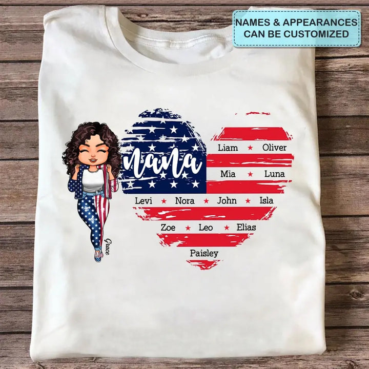 Personalized T-shirt - Mother's Day, Birthday, 4th Of July Gift For Grandma, Mom - 4th Of July Grandma ARND005