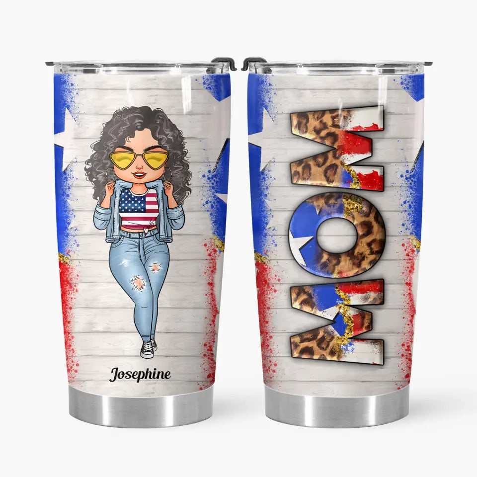 Personalized Tumbler - Mother's Day, Birthday, 4th Of July Gift For Mother, Grandma - American Mom ARND005