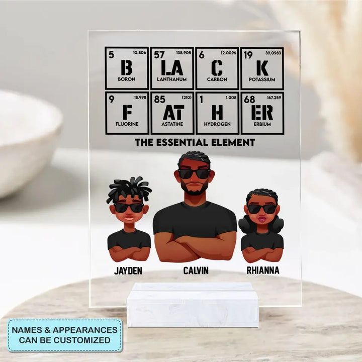 Personalized Acrylic Plaque - Father's Day, Birthday Gift For Dad, Grandpa - Black Father ARND005