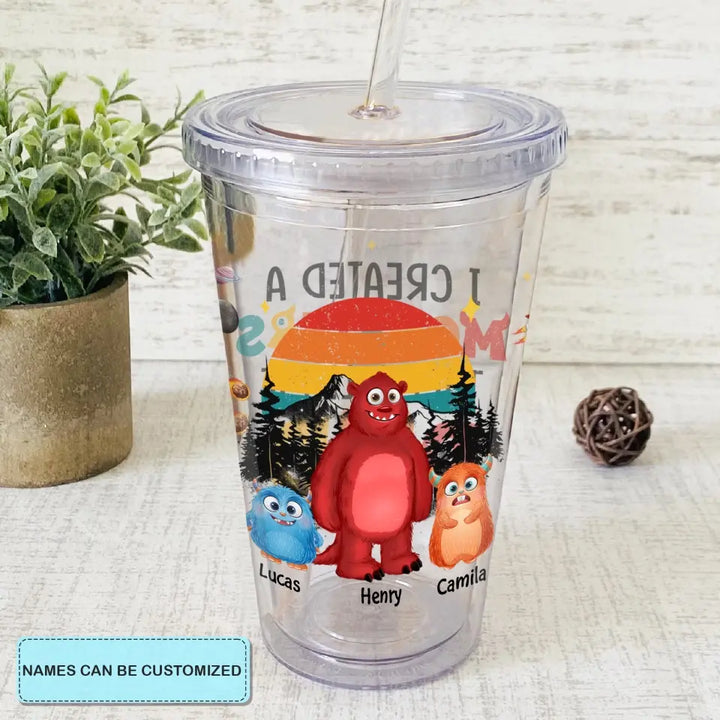 Personalized Acrylic Tumbler - Father's Day, Birthday Gift For Dad, Grandpa - I Create Monsters They Call Me Dad ARND0014