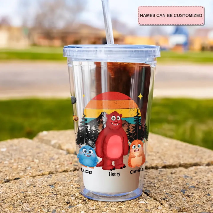 Personalized Acrylic Tumbler - Father's Day, Birthday Gift For Dad, Grandpa - I Create Monsters They Call Me Dad ARND0014