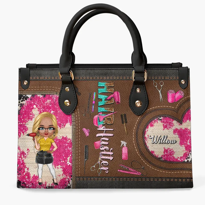Personalized Leather Bag - Birthday Gift For Hairstylist - Hair Hustle ARND005