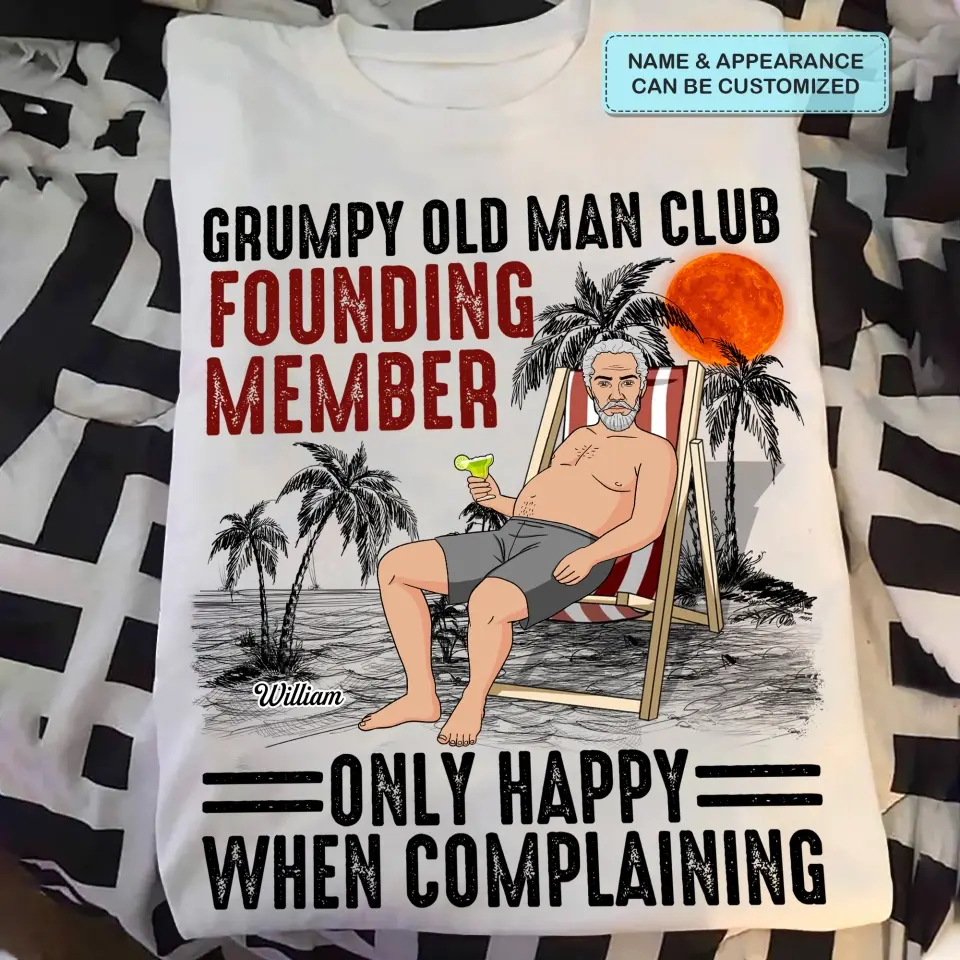 Personalized T-shirt - Father's Day, Birthday Gift For Dad, Grandpa - Grumpy Old Man Club ARND005