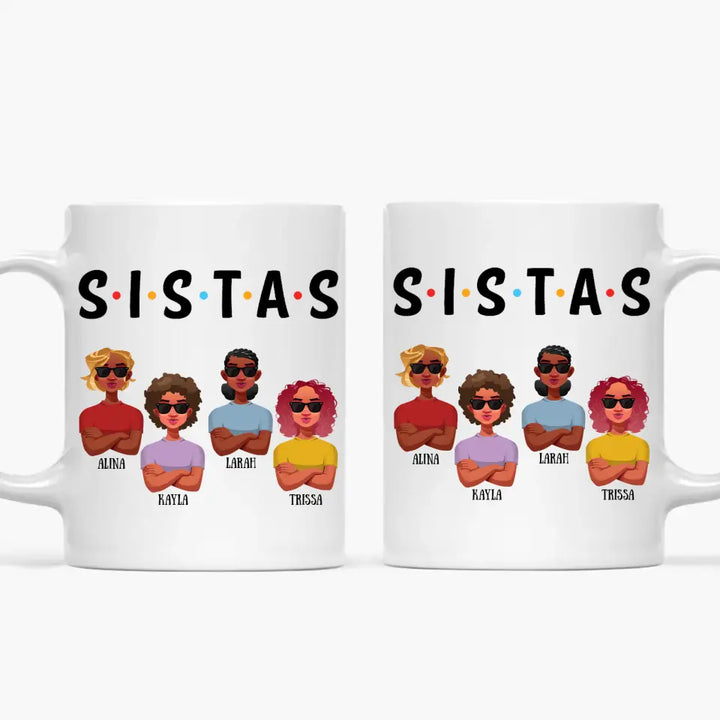 Personalized White Mug - Juneteenth, Birthday Gift For Friends, Besties - Sistas ARND0014