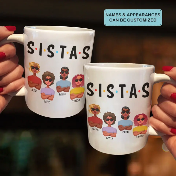 Personalized White Mug - Juneteenth, Birthday Gift For Friends, Besties - Sistas ARND0014