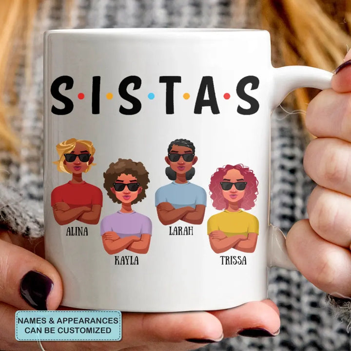 Personalized White Mug - Juneteenth, Birthday Gift For Friends, Besties - Sistas ARND0014