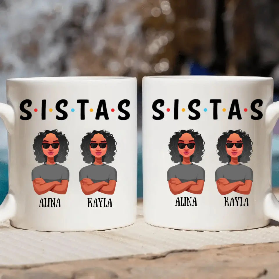 Personalized White Mug - Juneteenth, Birthday Gift For Friends, Besties - Sistas ARND0014