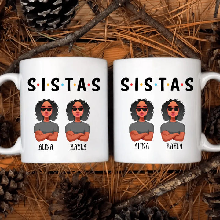 Personalized White Mug - Juneteenth, Birthday Gift For Friends, Besties - Sistas ARND0014