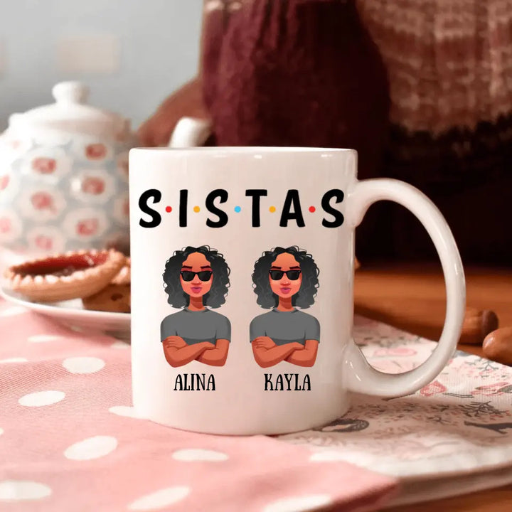 Personalized White Mug - Juneteenth, Birthday Gift For Friends, Besties - Sistas ARND0014