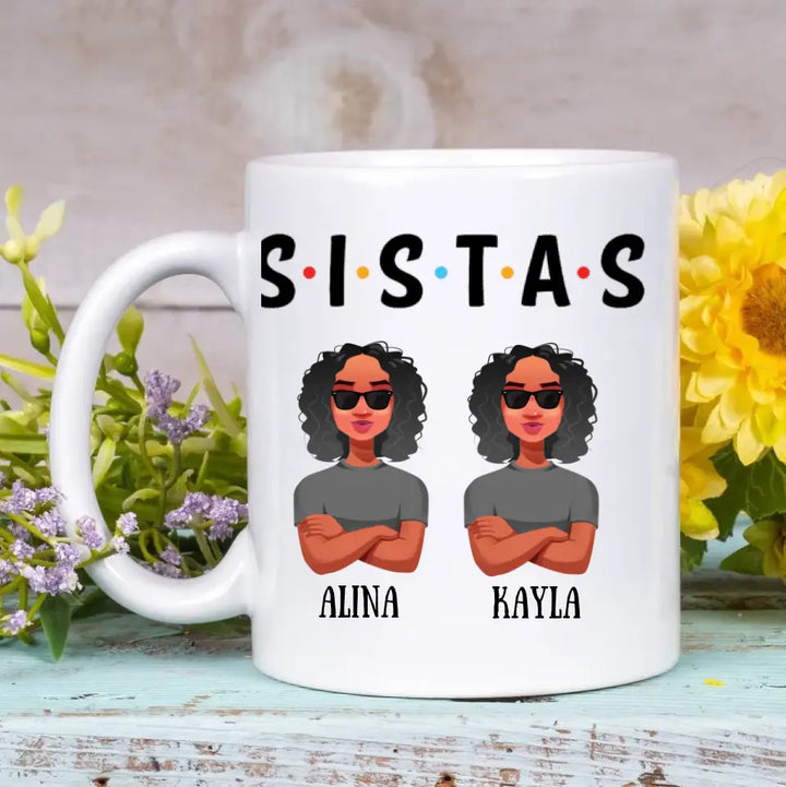Personalized White Mug - Juneteenth, Birthday Gift For Friends, Besties - Sistas ARND0014