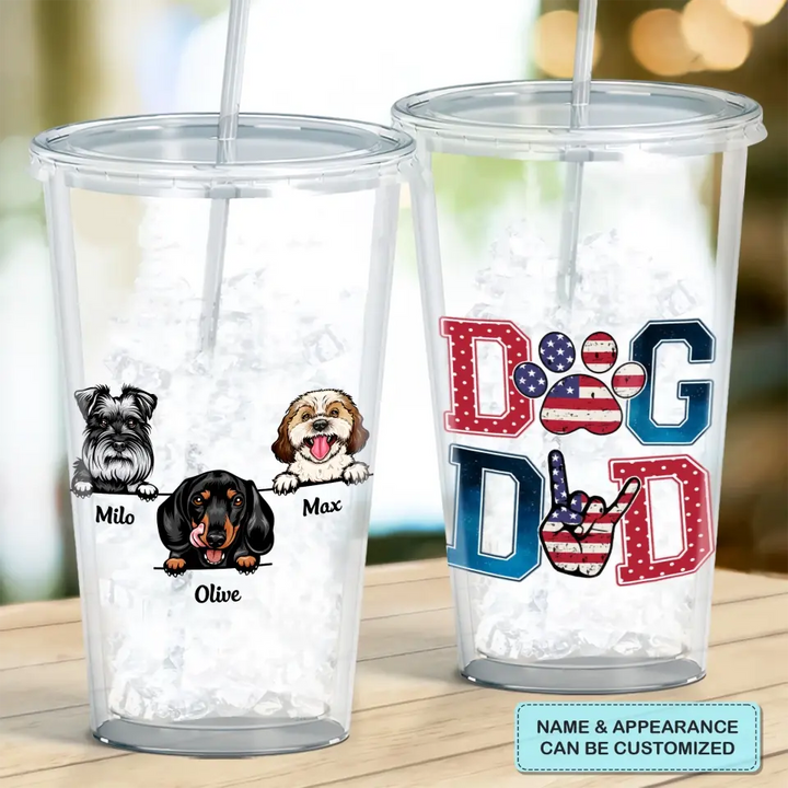 Personalized Acrylic Tumbler - Birthday Gift For Dog Lover - Dog Mom Dog Dad Father's Day ARND0014