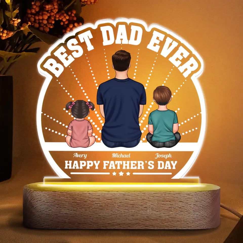 Best Dad In The World LED Night Light - Personalized LED Lamp USA
