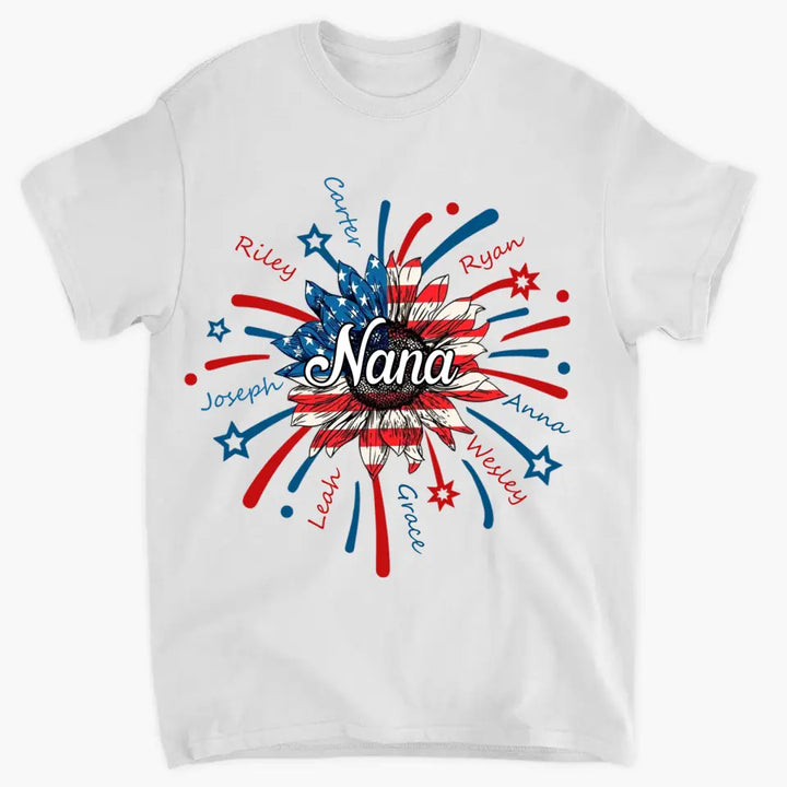 Personalized T-shirt - Mother's Day Gift For Mom - 4th Of July Grandma